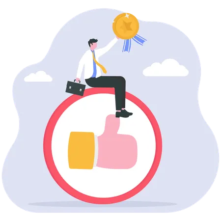 Businessman awards best customer of the year  Illustration