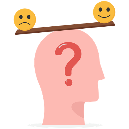 Businessman baalnces emotions  Illustration