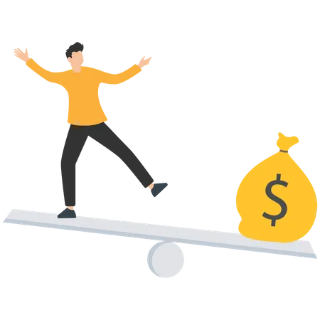 Businessman balance for capital  Illustration