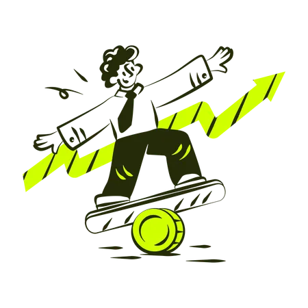 Businessman Balanced Financial Report  Illustration