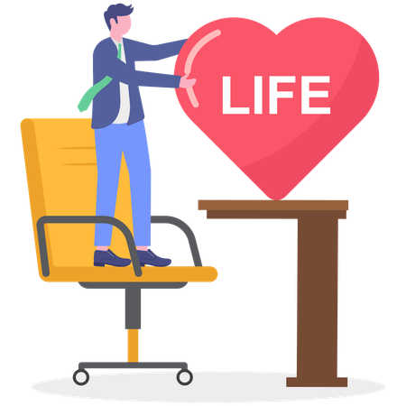 Businessman balances life struggles  Illustration