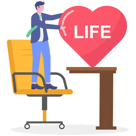 Businessman balances life struggles  Illustration
