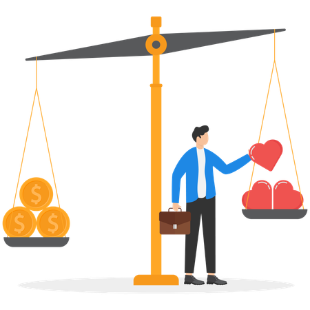 Businessman balances professional and personal life  Illustration