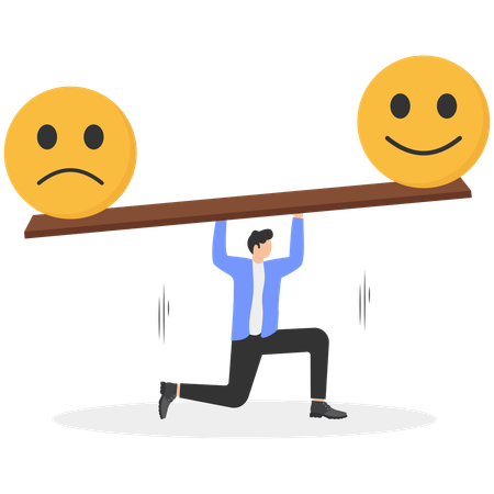 Businessman balances stress  Illustration