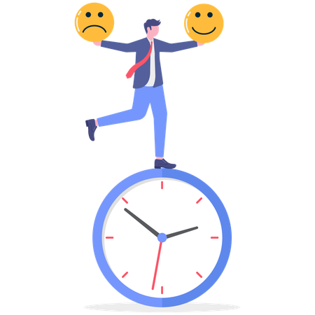 Businessman balances stress level  Illustration
