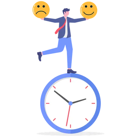 Businessman balances stress level  Illustration