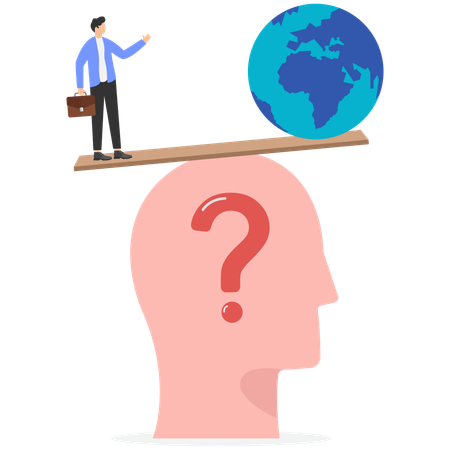 Businessman balances world  Illustration