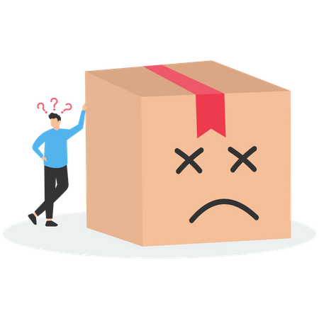 Businessman balancing a smile and a sad face  Illustration