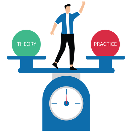 Businessman balancing balls on scale that symbolize harmony and equity  Illustration