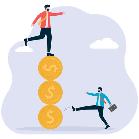 Businessman balancing business finance  Illustration