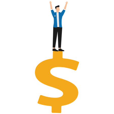 Businessman balancing business wealth  Illustration