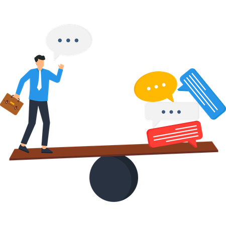 Businessman Balancing Communication  Illustration