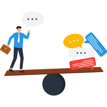Businessman Balancing Communication  Illustration