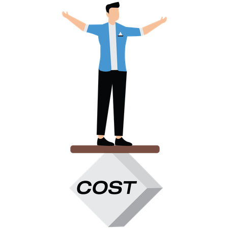 Businessman balancing cost  Illustration