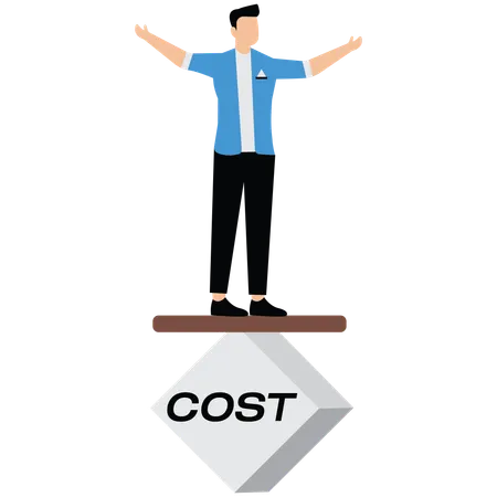 Businessman balancing cost  Illustration