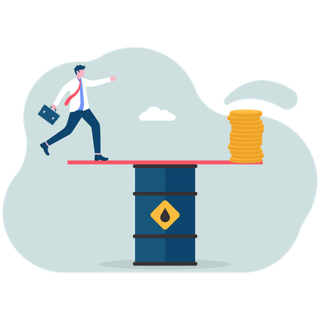 Businessman balancing finance  Illustration