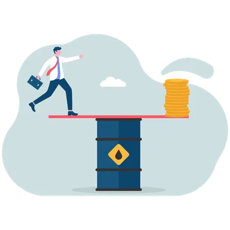 Businessman balancing finance  Illustration