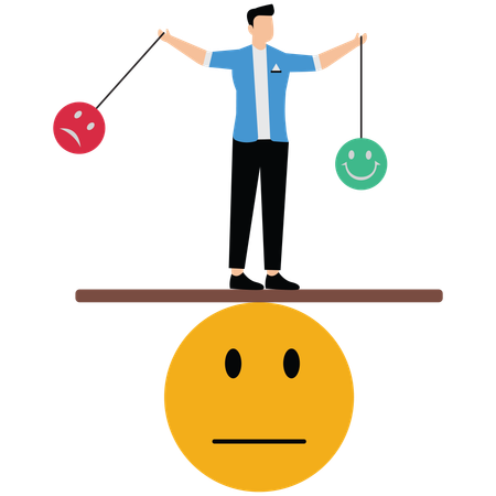 Businessman balancing mood  Illustration