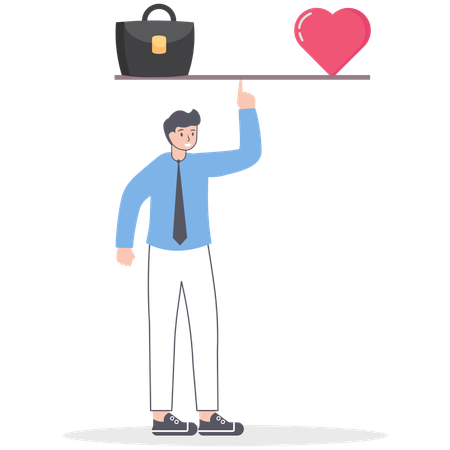 Businessman balancing work and life  Illustration