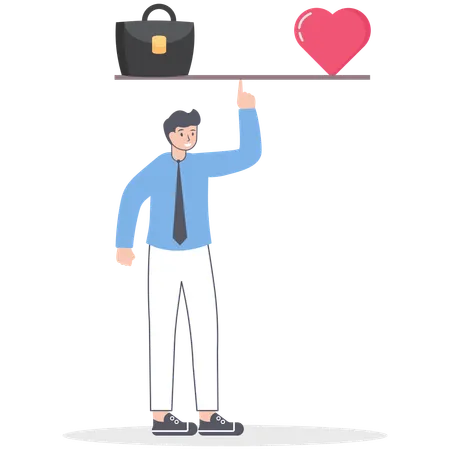 Businessman balancing work and life  Illustration