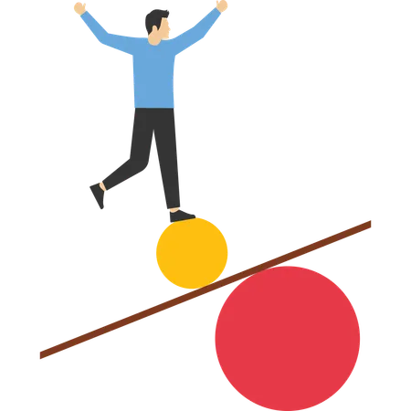 Businessman balancing work  Illustration