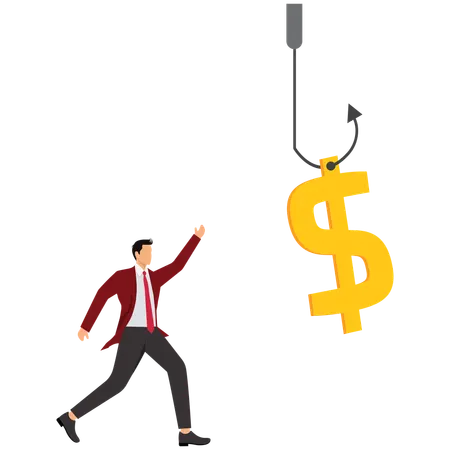 Businessman Bargain Hunting and Price Comparison  Illustration