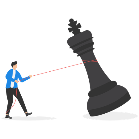 Businessman beating the competitor using strategy  Illustration