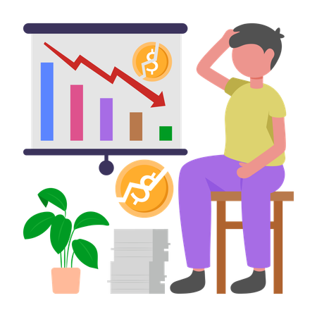 Businessman become Bankrupt  Illustration