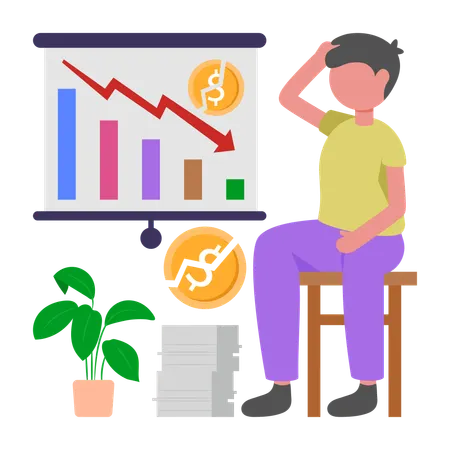 Businessman become Bankrupt  Illustration