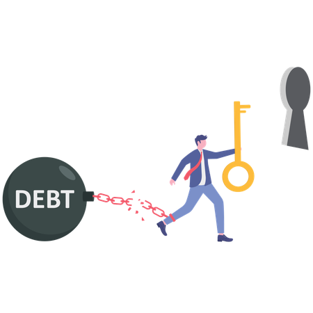 Businessman becomes debtor  Illustration