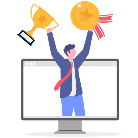 Businessman becomes winner  Illustration