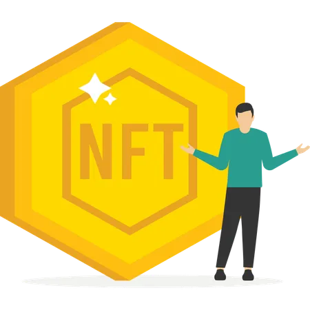 Businessman behind the big NFT token  Illustration