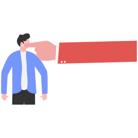 Businessman blocking business communication  Illustration