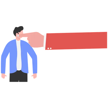 Businessman blocking business communication  Illustration