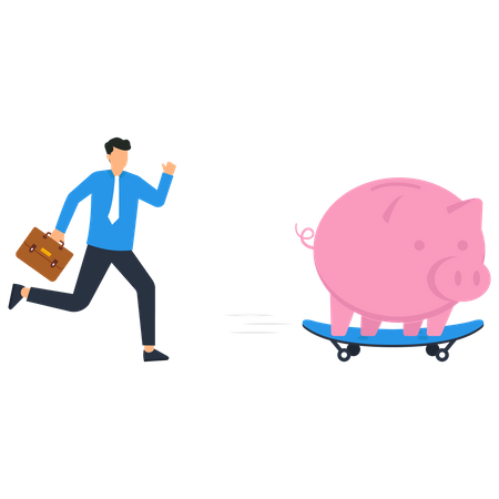 Businessman Boost financial earning  Illustration