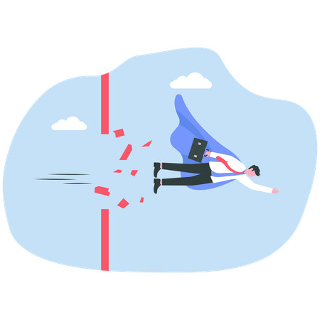Businessman breaking business limits  Illustration