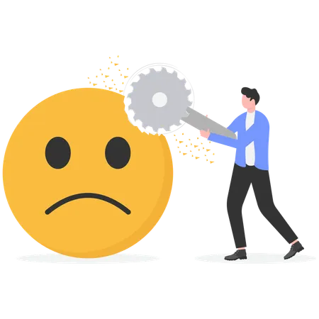 Businessman breaking business stress  Illustration