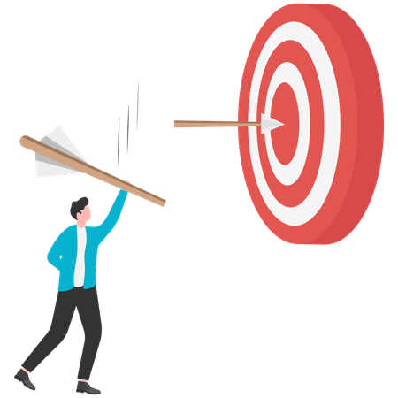 Businessman breaking business target  Illustration