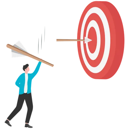 Businessman breaking business target  Illustration