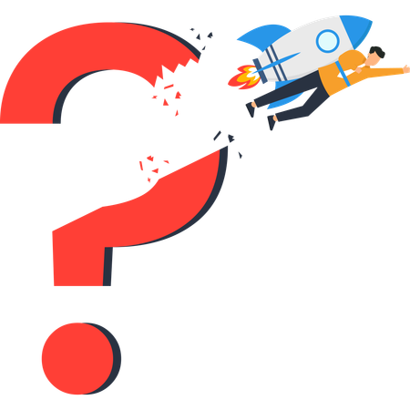 ビジネスの障壁を突破するビジネスマン  イラスト