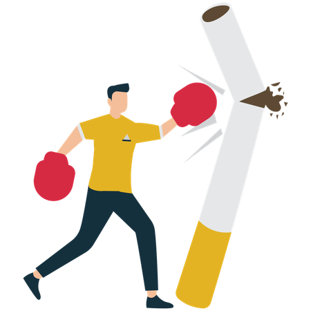 Businessman Breaking Unhealthy Habits for Growth  Illustration
