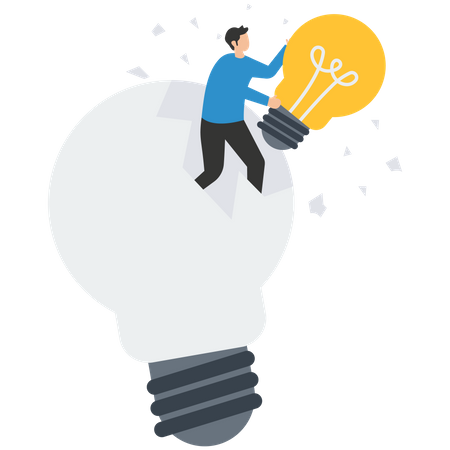 Businessman breakthrough idea  Illustration