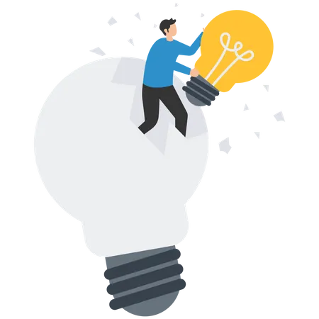 Businessman breakthrough idea  Illustration