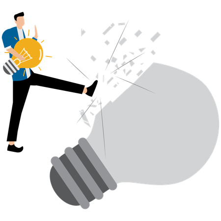 Businessman breakthrough new idea  Illustration