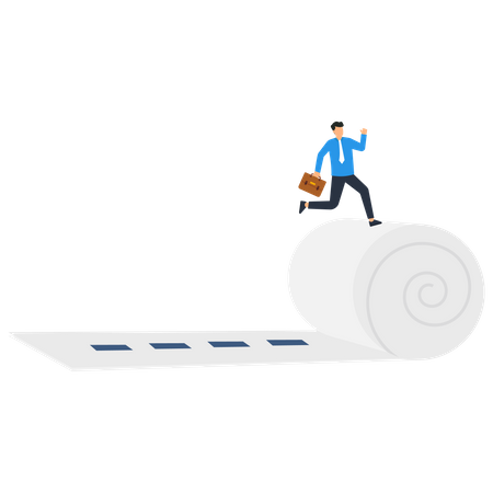 Businessman build a career path  Illustration