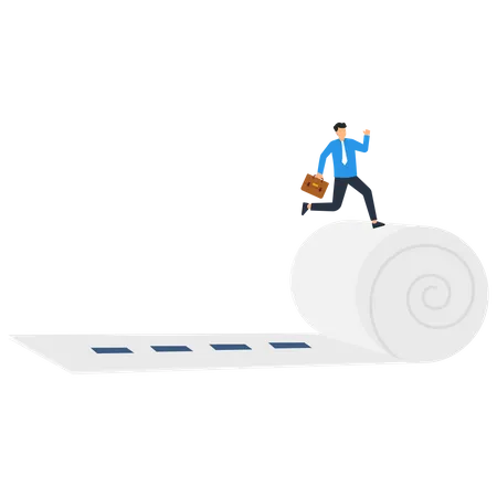 Businessman build a career path  Illustration