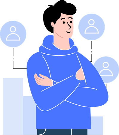 Businessman building customer personas  Illustration