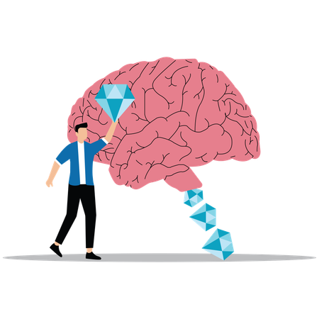 Businessman building Self-Confidence  Illustration
