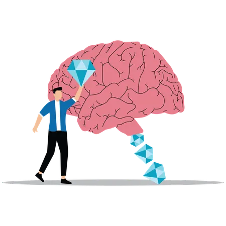 Businessman building Self-Confidence  Illustration