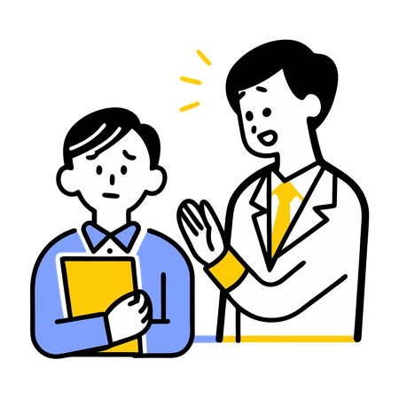 Businessman bullies new employee  Illustration